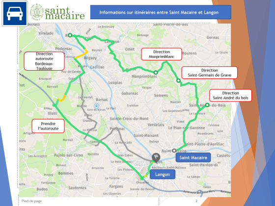 RD113 actuellement fermée – informations sur itinéraires entre Saint-Macaire et Langon