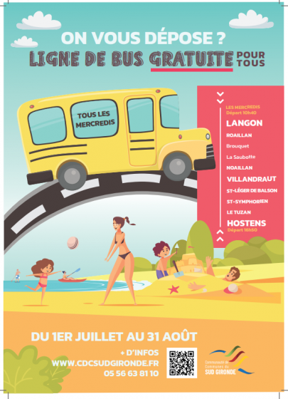 Ligne de Bus gratuite Langon-Hostens du 1er au 31 août