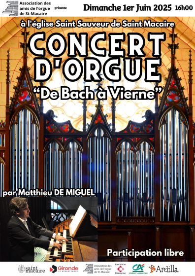 Concert d’Orgue à l’Eglise Saint Sauveur le 1er Juin 2025